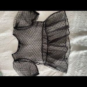 sheer polka dot top